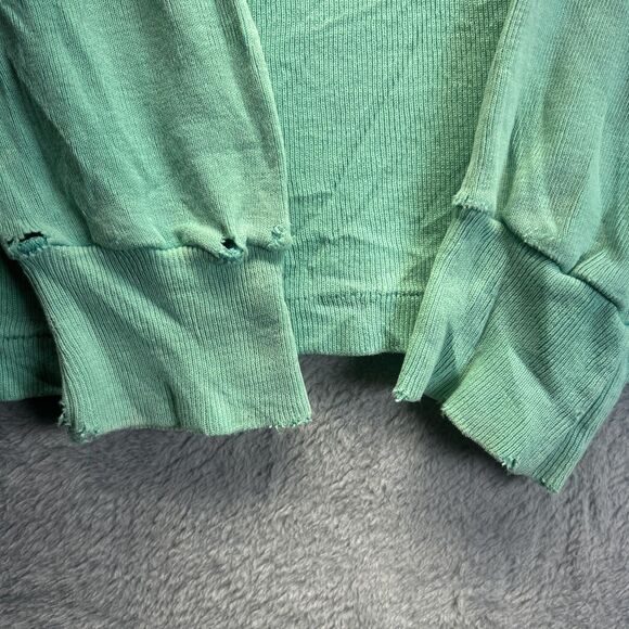 VTG Thrashed Raffinati Henley Shirt Mens Large Teal Green Long Sleeve Casual - Picture 8 of 10